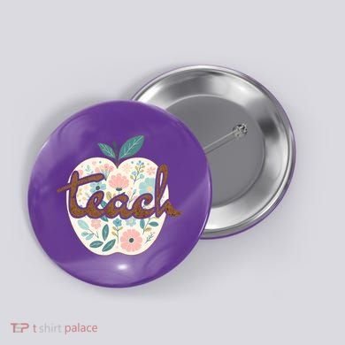 Teacher Apple Floral Button