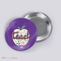 Teacher Apple Floral Button thumb 0