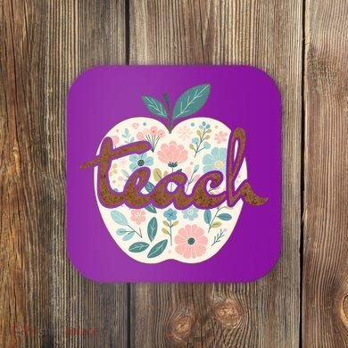 Teacher Apple Floral Coaster