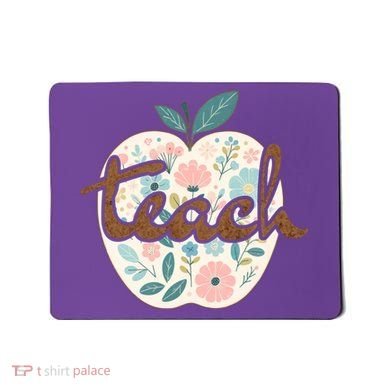 Teacher Apple Floral Mousepad