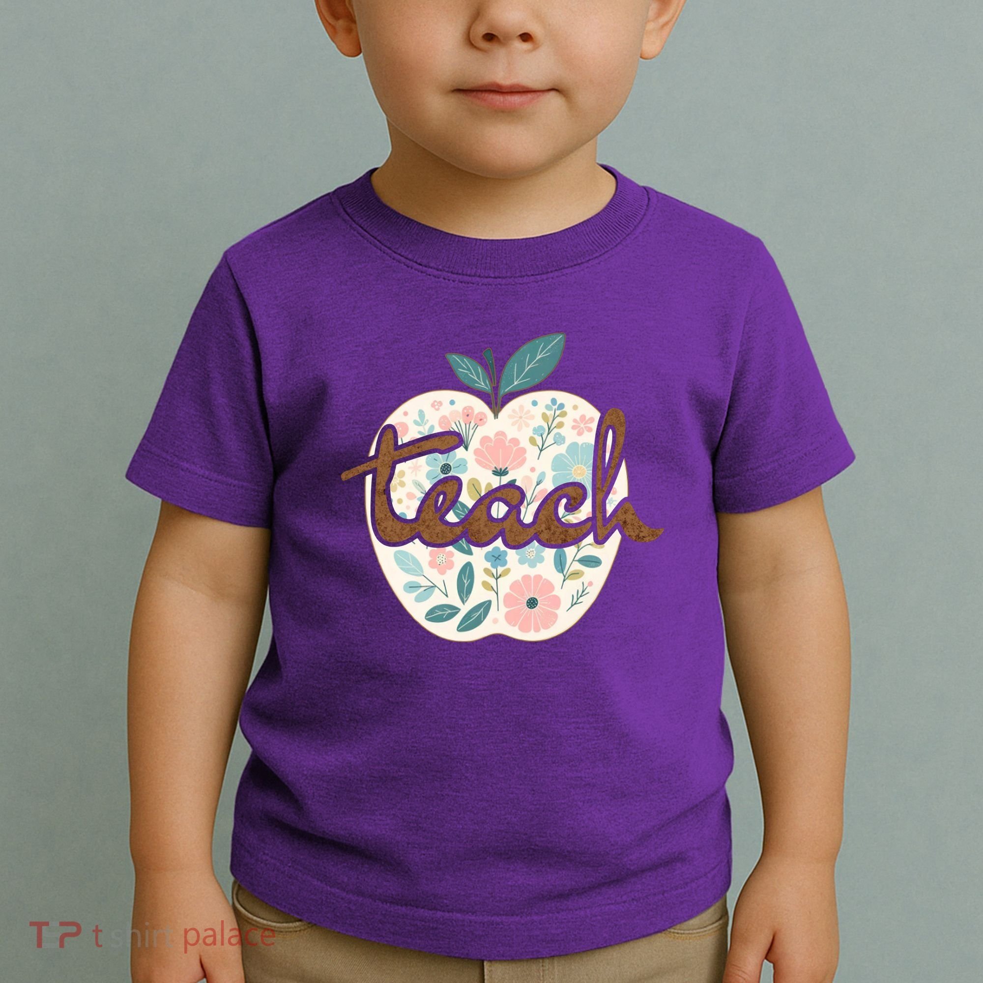 Teacher Apple Floral Toddler T-Shirt