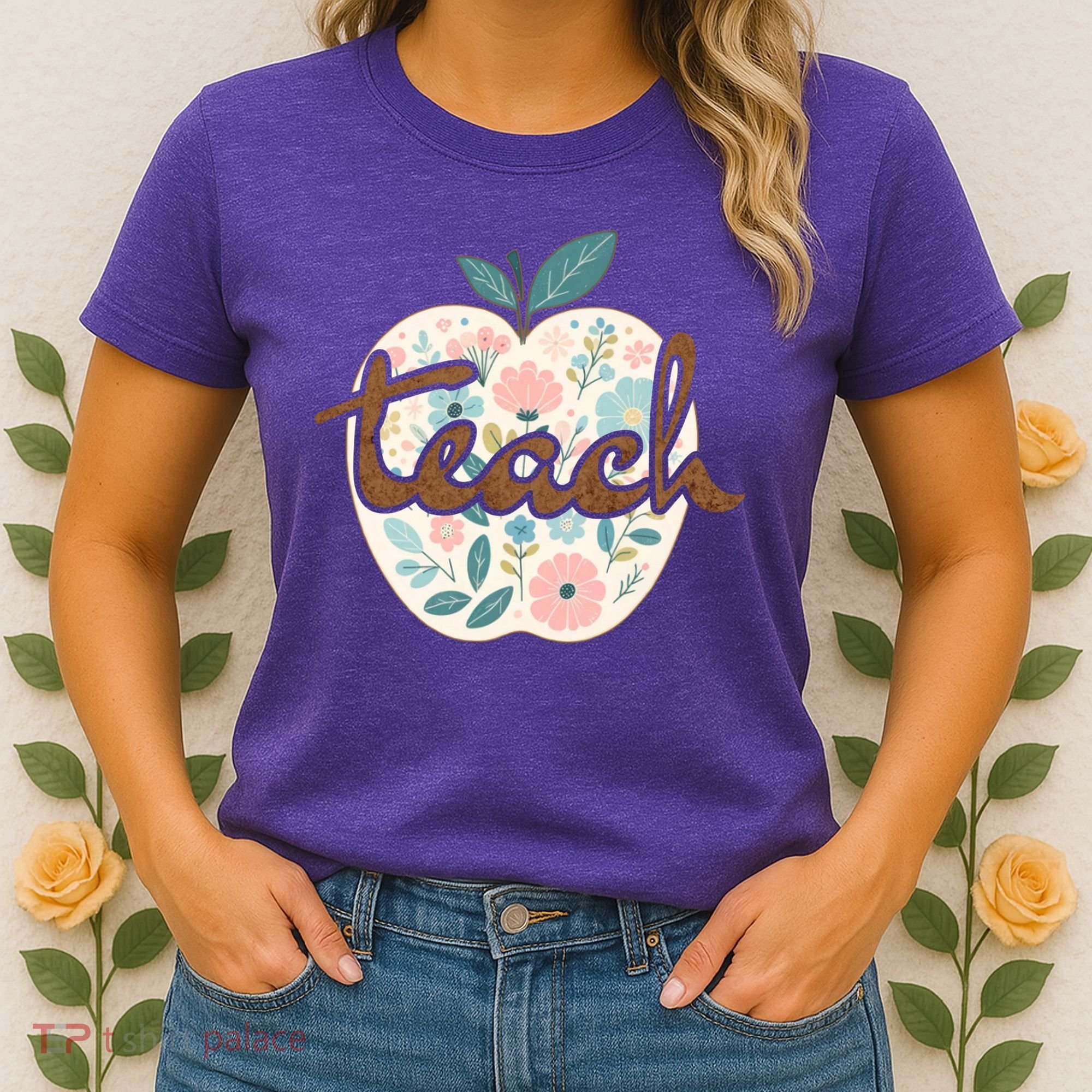 Teacher Apple Floral Women's T-Shirt
