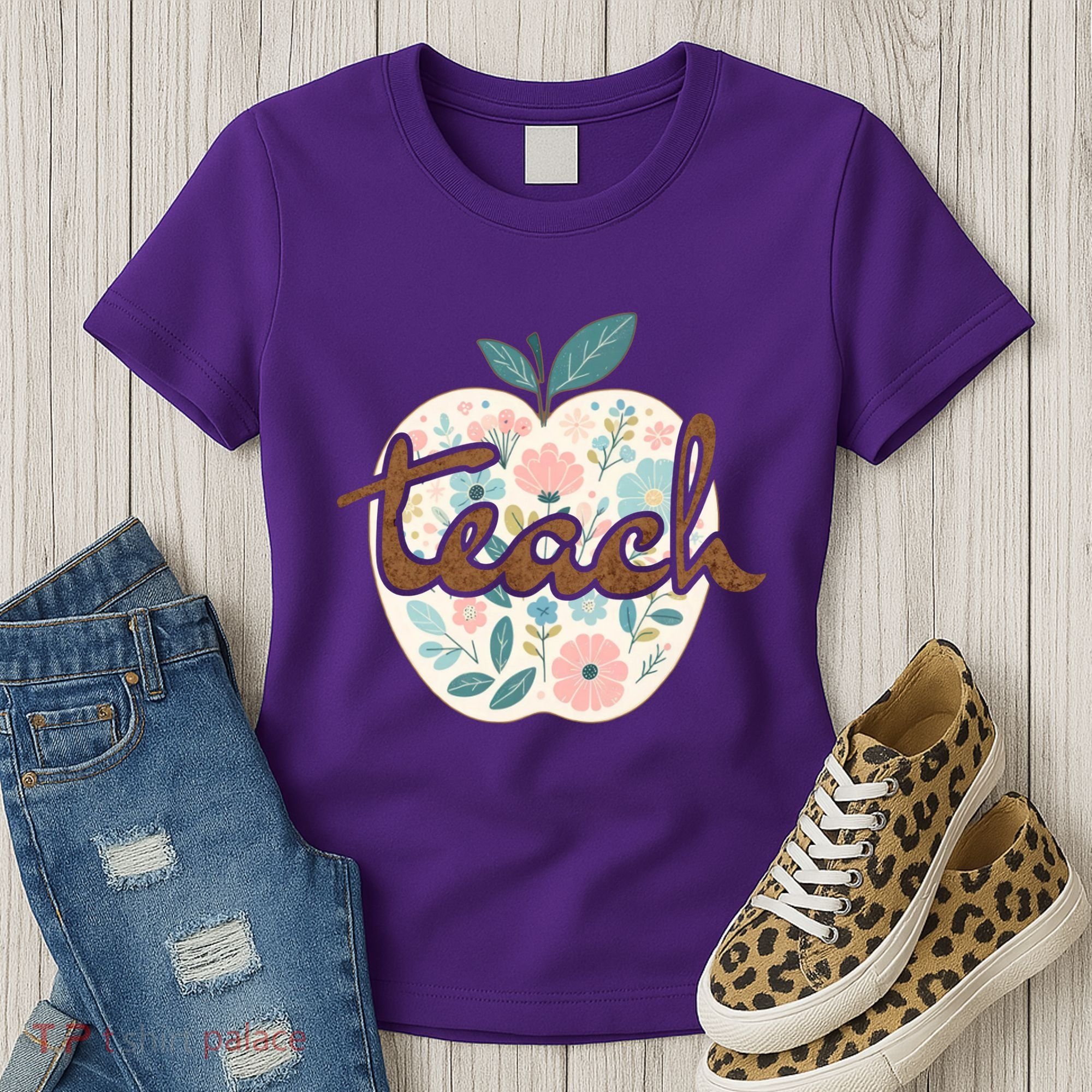 Teacher Apple Floral Women's T-Shirt
