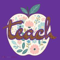 Teacher Apple Floral Women's T-Shirt thumb 6