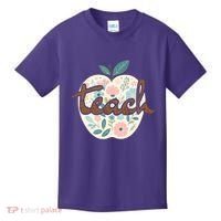 Teacher Apple Floral Kids T-Shirt thumb 0