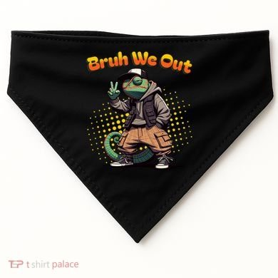 Teacher Appreciation Funny Cameleon Lizard Grad Bruh We Out Gift USA-Made Doggie Bandana
