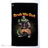 Teacher Appreciation Funny Cameleon Lizard Grad Bruh We Out Gift Golf Towel thumb 0