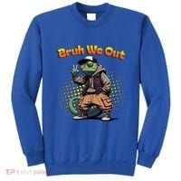 Teacher Appreciation Funny Cameleon Lizard Grad Bruh We Out Gift Sweatshirt thumb 0