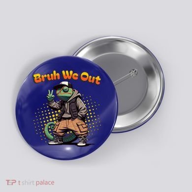 Teacher Appreciation Funny Cameleon Lizard Grad Bruh We Out Gift Button