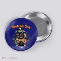 Teacher Appreciation Funny Cameleon Lizard Grad Bruh We Out Gift Button thumb 0