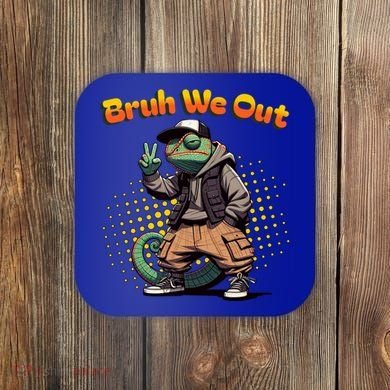 Teacher Appreciation Funny Cameleon Lizard Grad Bruh We Out Gift Coaster