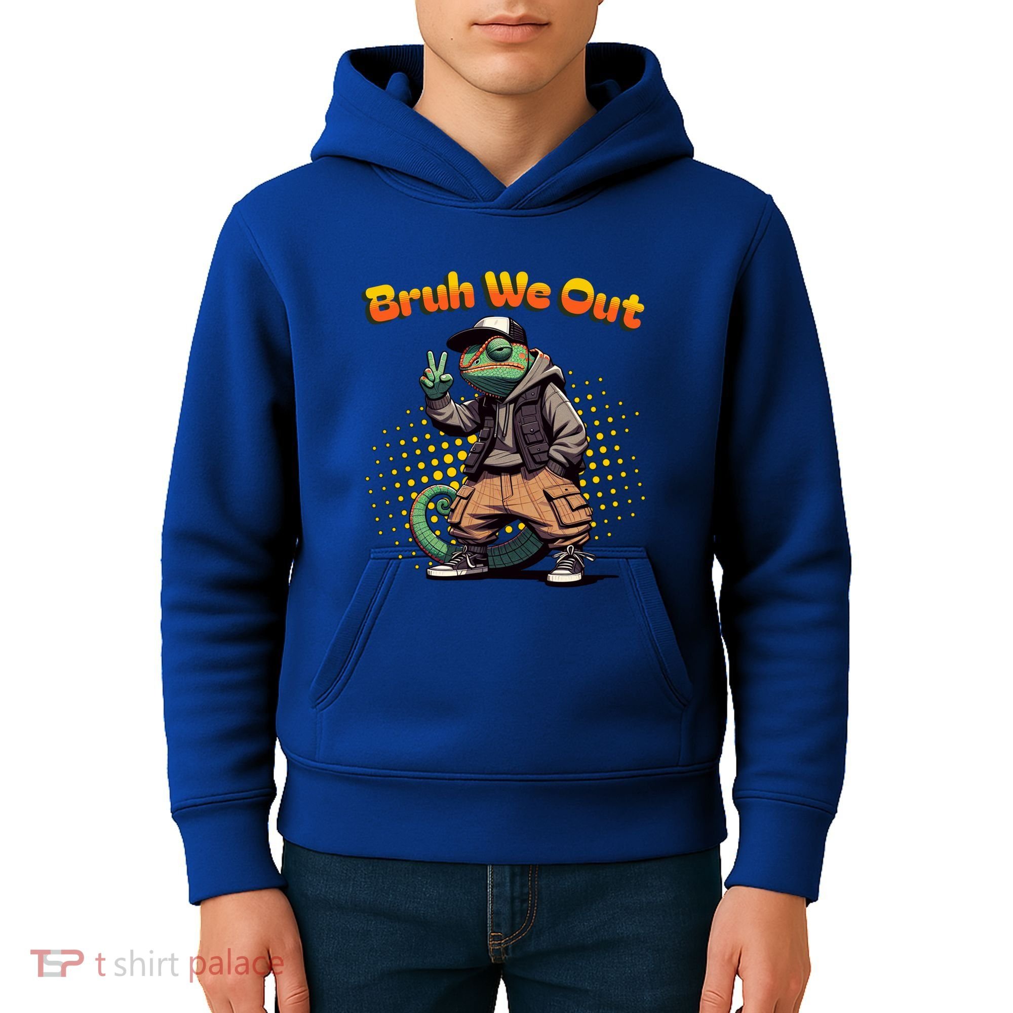 Teacher Appreciation Funny Cameleon Lizard Grad Bruh We Out Gift Kids Hoodie