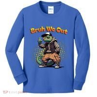 Teacher Appreciation Funny Cameleon Lizard Grad Bruh We Out Gift Kids Long Sleeve Shirt thumb 0