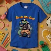 Teacher Appreciation Funny Cameleon Lizard Grad Bruh We Out Gift Kids T-Shirt thumb 3