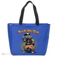 Teacher Appreciation Funny Cameleon Lizard Grad Bruh We Out Gift Tote Bag thumb 0