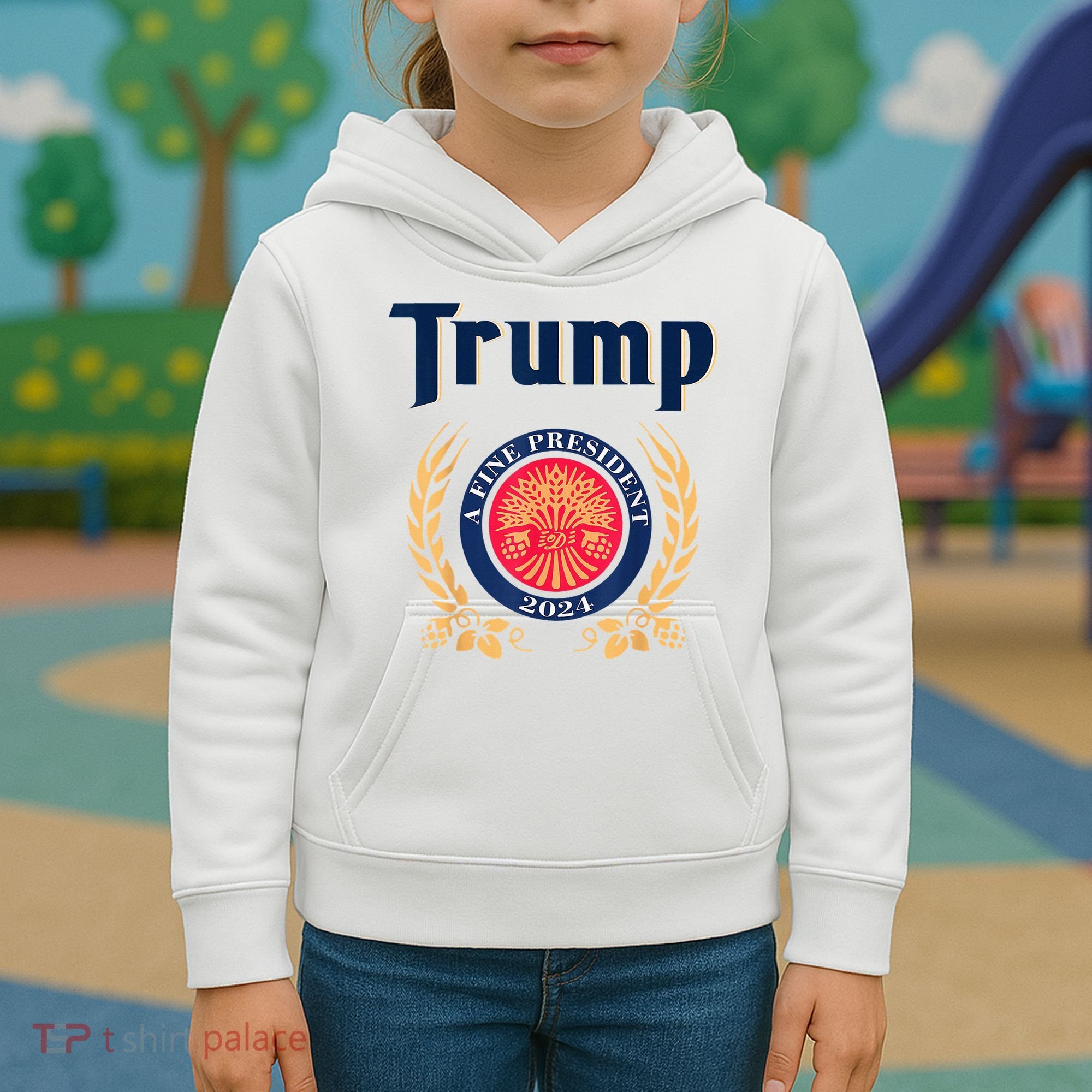 Trump A Fine President 2024 Kids Hoodie
