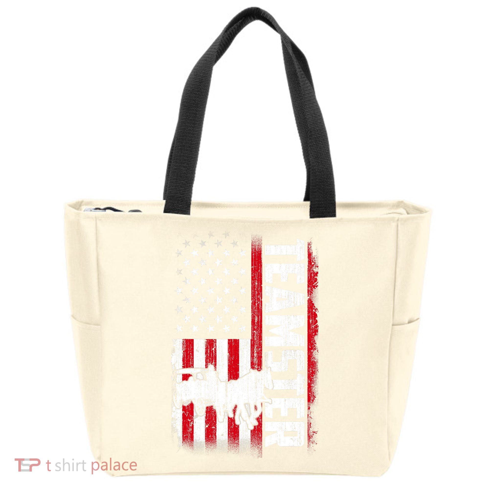 Teamster American Flag Funny Quotes Sayings Tote Bag