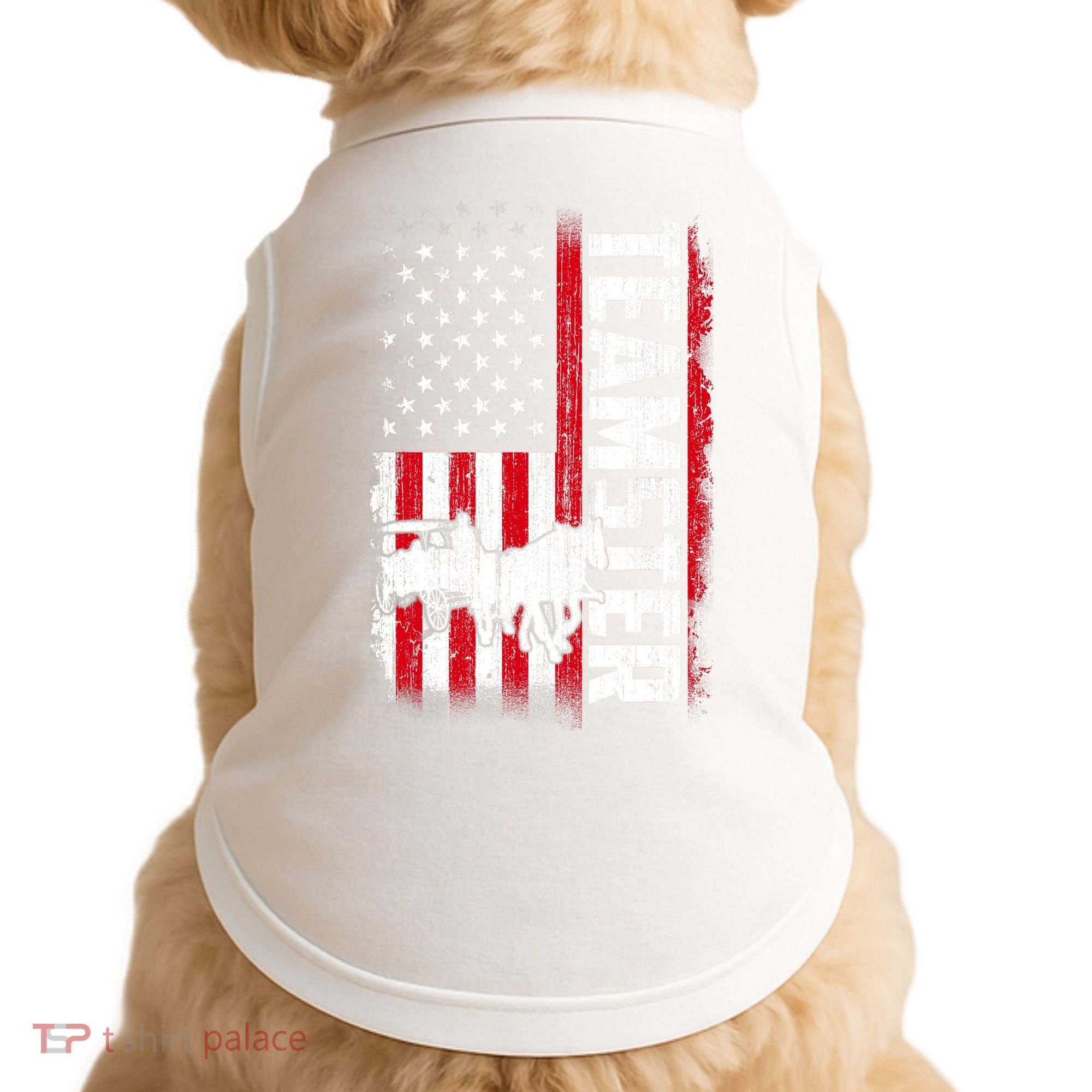 Teamster American Flag Funny Quotes Sayings Doggie Tank