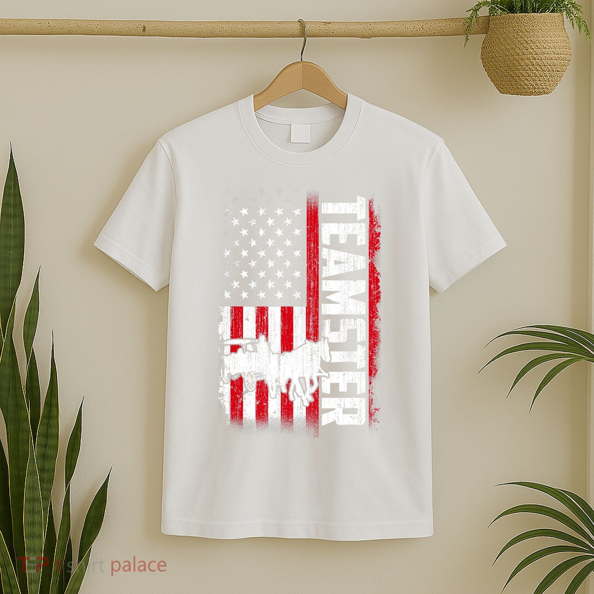 Teamster American Flag Funny Quotes Sayings T-Shirt