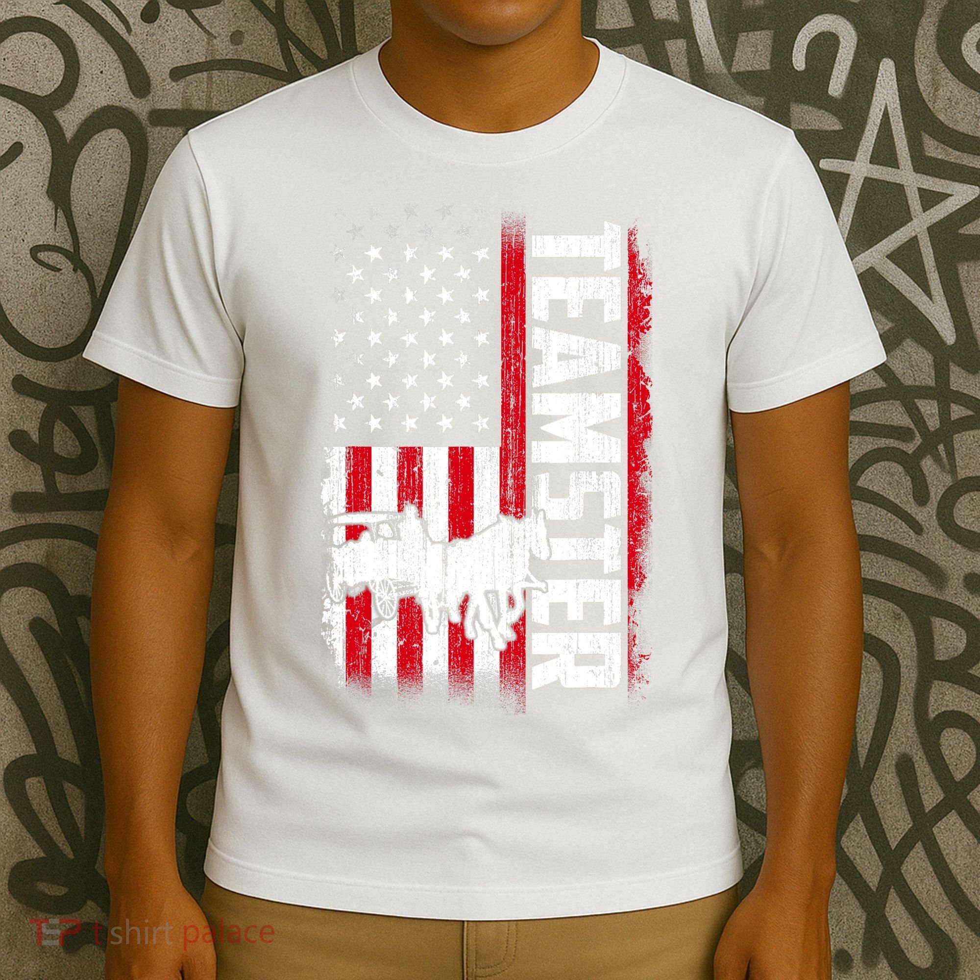 Teamster American Flag Funny Quotes Sayings T-Shirt