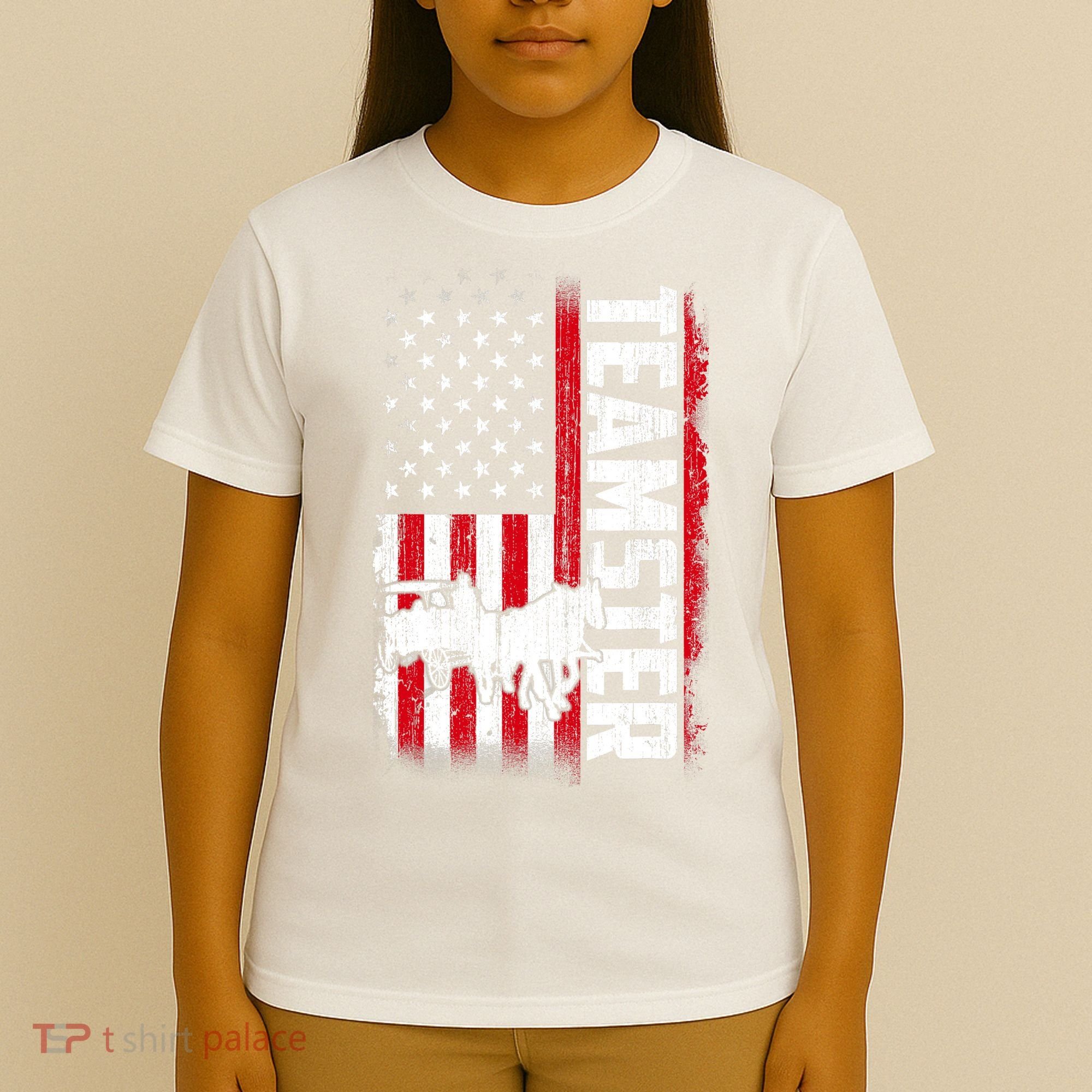 Teamster American Flag Funny Quotes Sayings T-Shirt