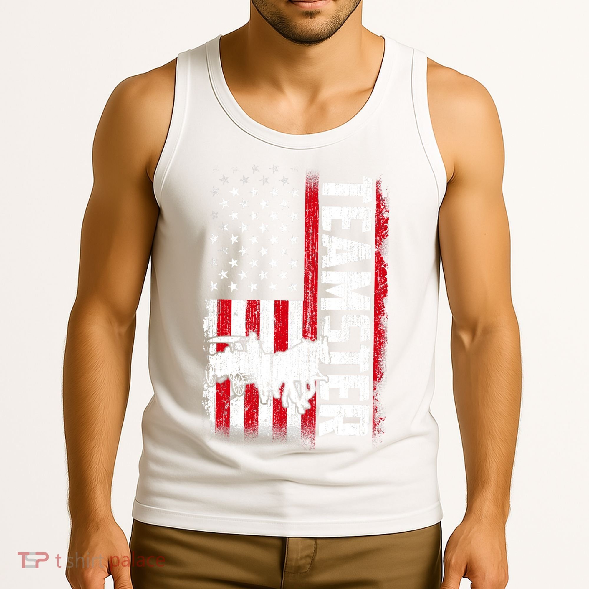Teamster American Flag Funny Quotes Sayings Tank Top