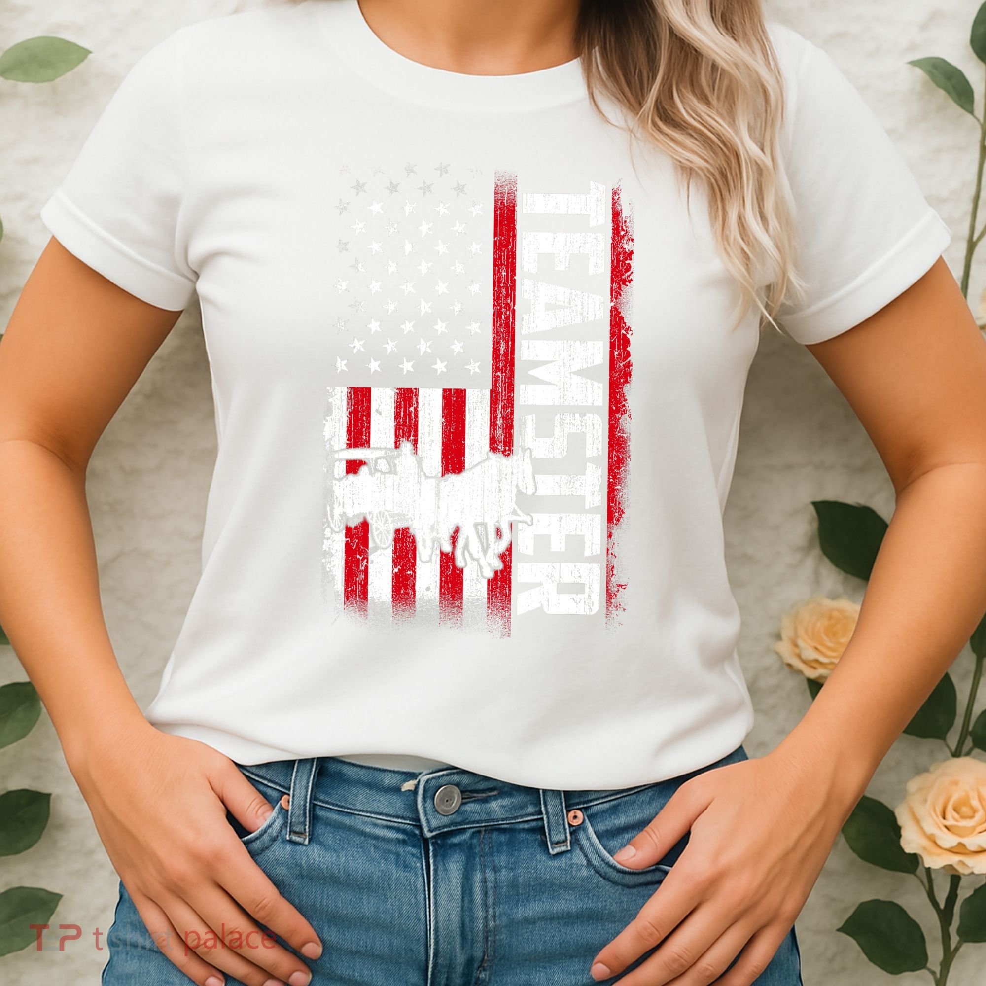 Teamster American Flag Funny Quotes Sayings Women's T-Shirt