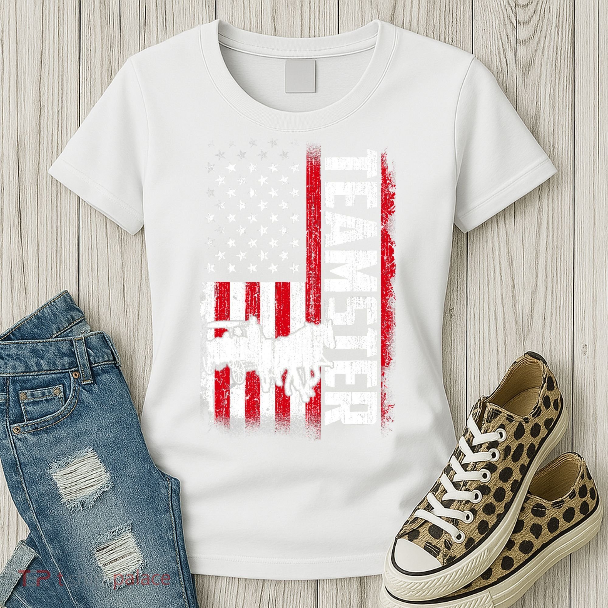 Teamster American Flag Funny Quotes Sayings Women's T-Shirt