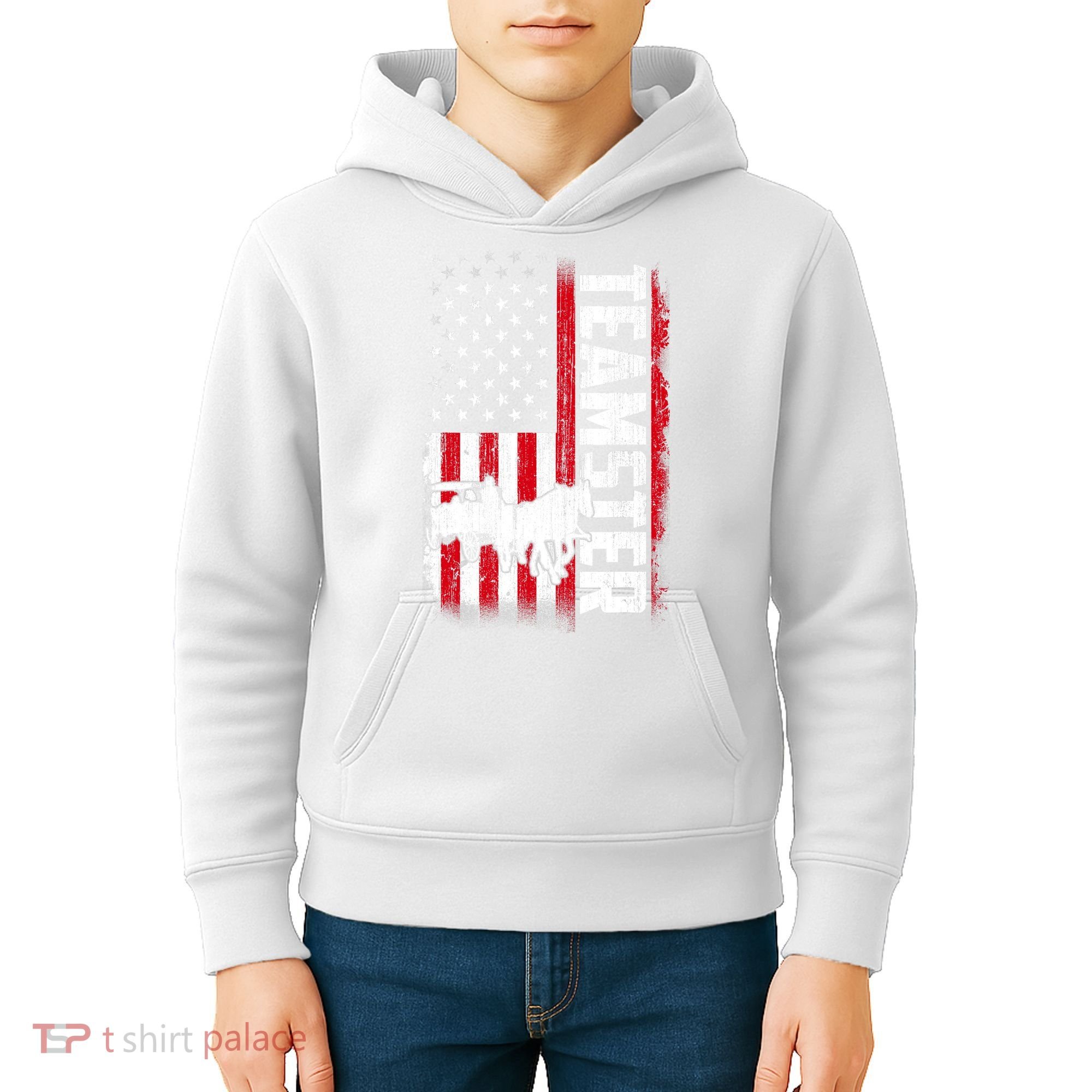 Teamster American Flag Funny Quotes Sayings Kids Hoodie