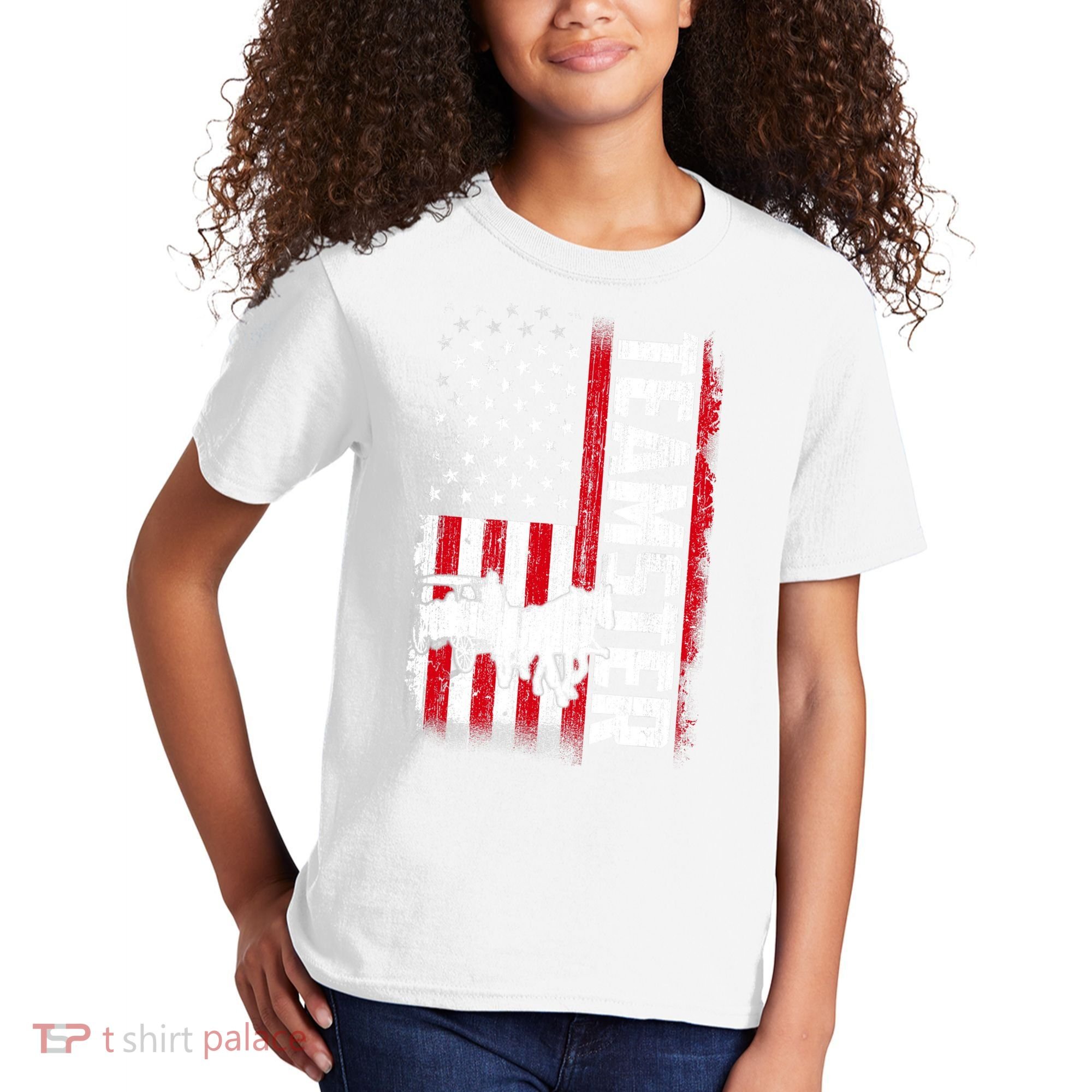 Teamster American Flag Funny Quotes Sayings Kids T-Shirt