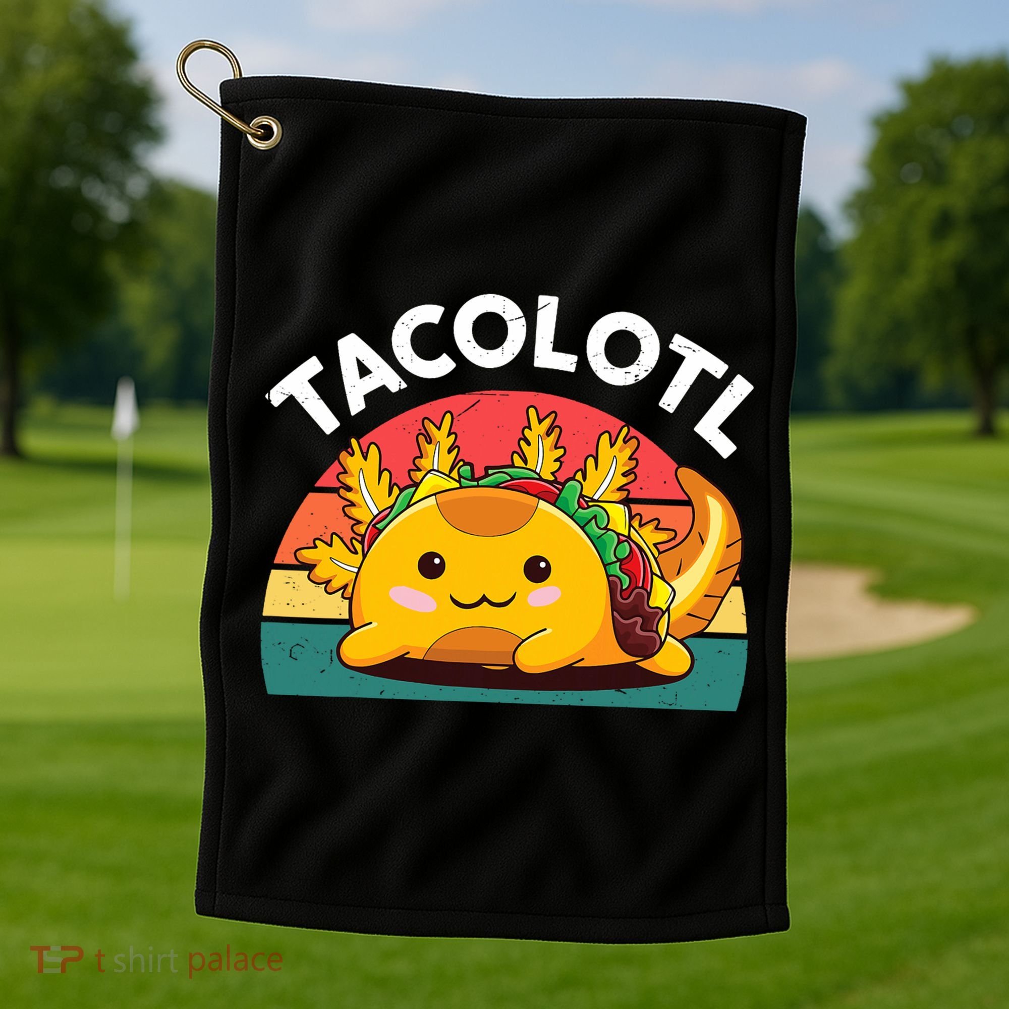 Taco Axolotl- Funny Taco Tuesday Mexican Golf Towel