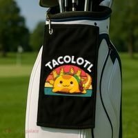 Taco Axolotl- Funny Taco Tuesday Mexican Golf Towel thumb 2