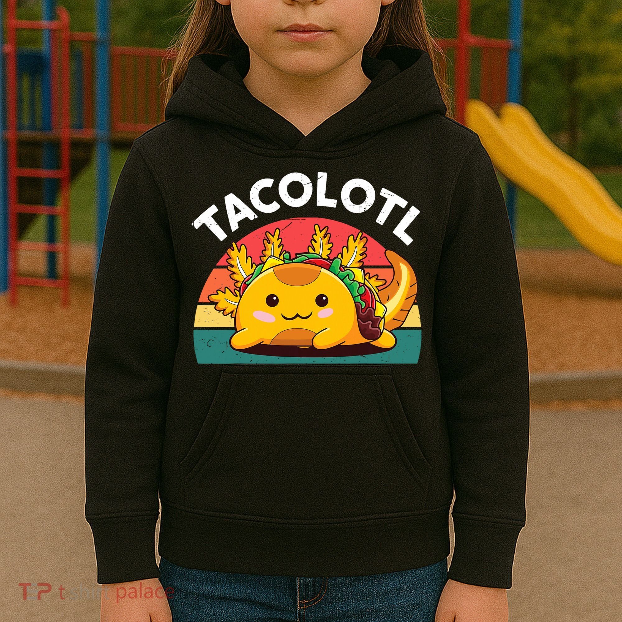 Taco Axolotl- Funny Taco Tuesday Mexican Kids Hoodie