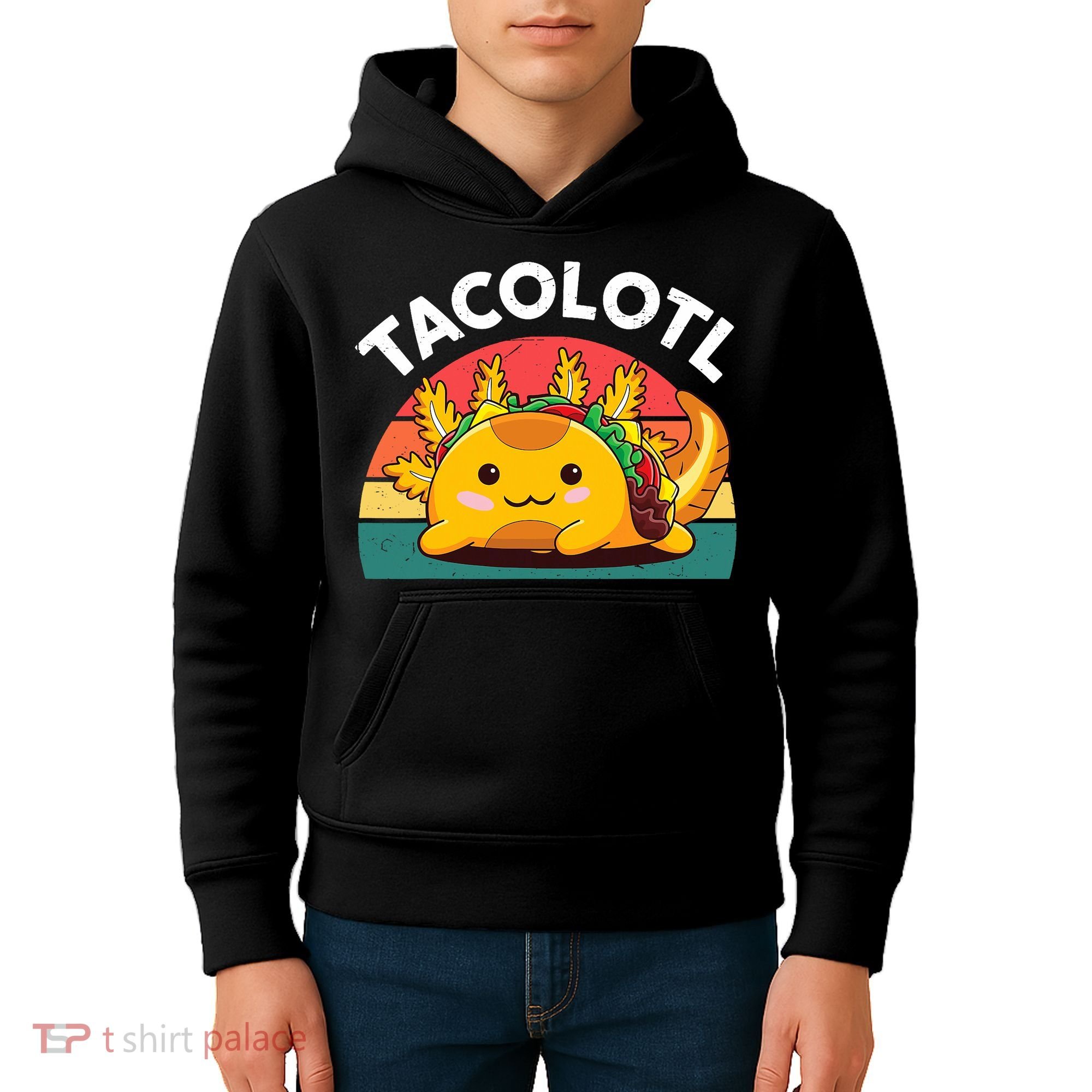 Taco Axolotl- Funny Taco Tuesday Mexican Kids Hoodie