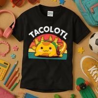 Taco Axolotl- Funny Taco Tuesday Mexican Kids T-Shirt thumb 3