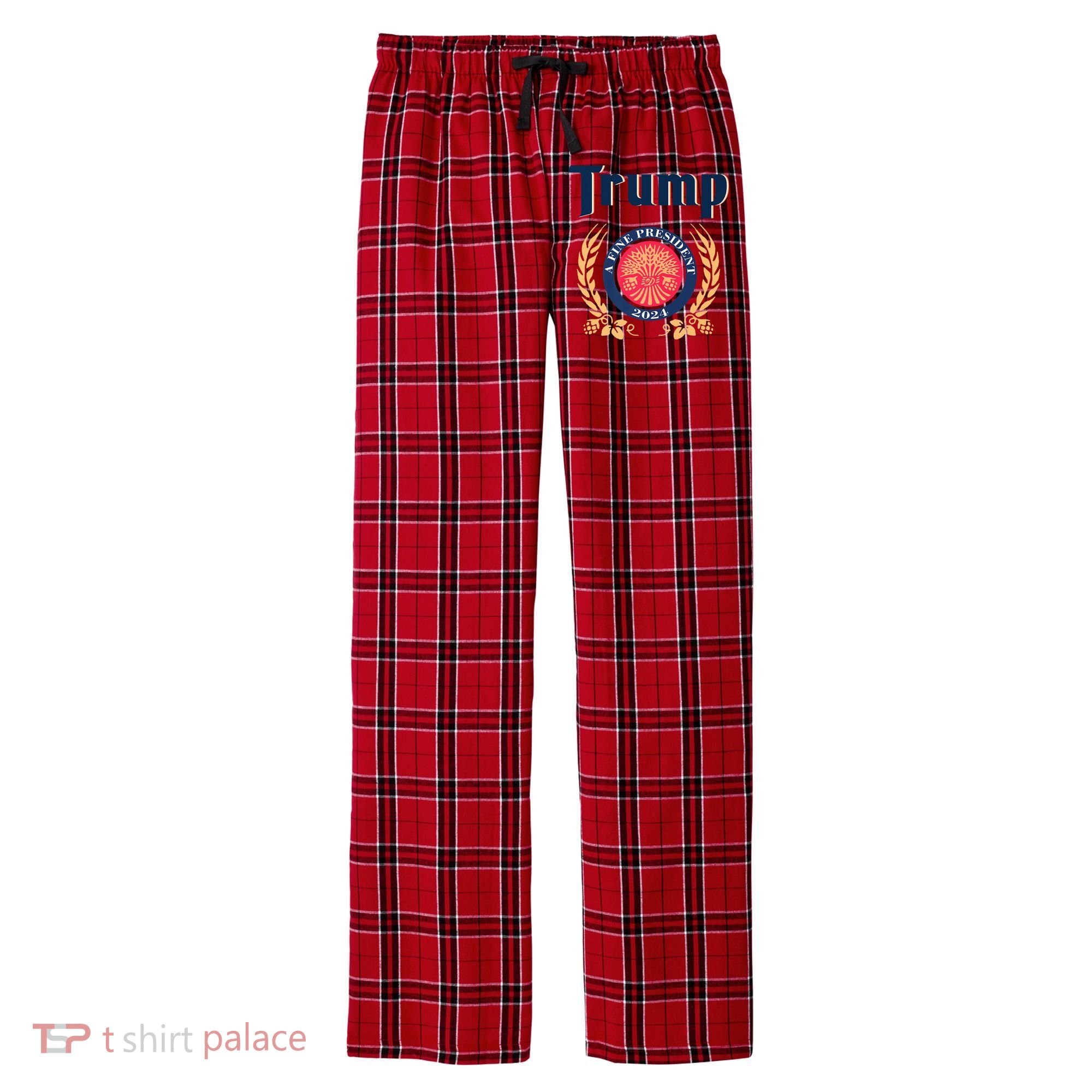 Trump A Fine President 2024 Men's Flannel Plaid Pajama Pants