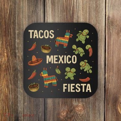 Tacos and Fiesta Celebration Coaster