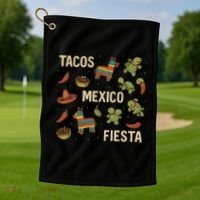 Tacos and Fiesta Celebration Golf Towel thumb 1