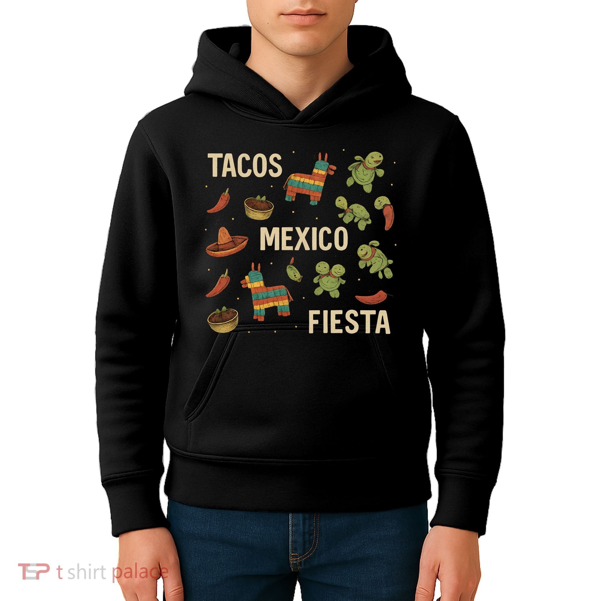 Tacos and Fiesta Celebration Kids Hoodie