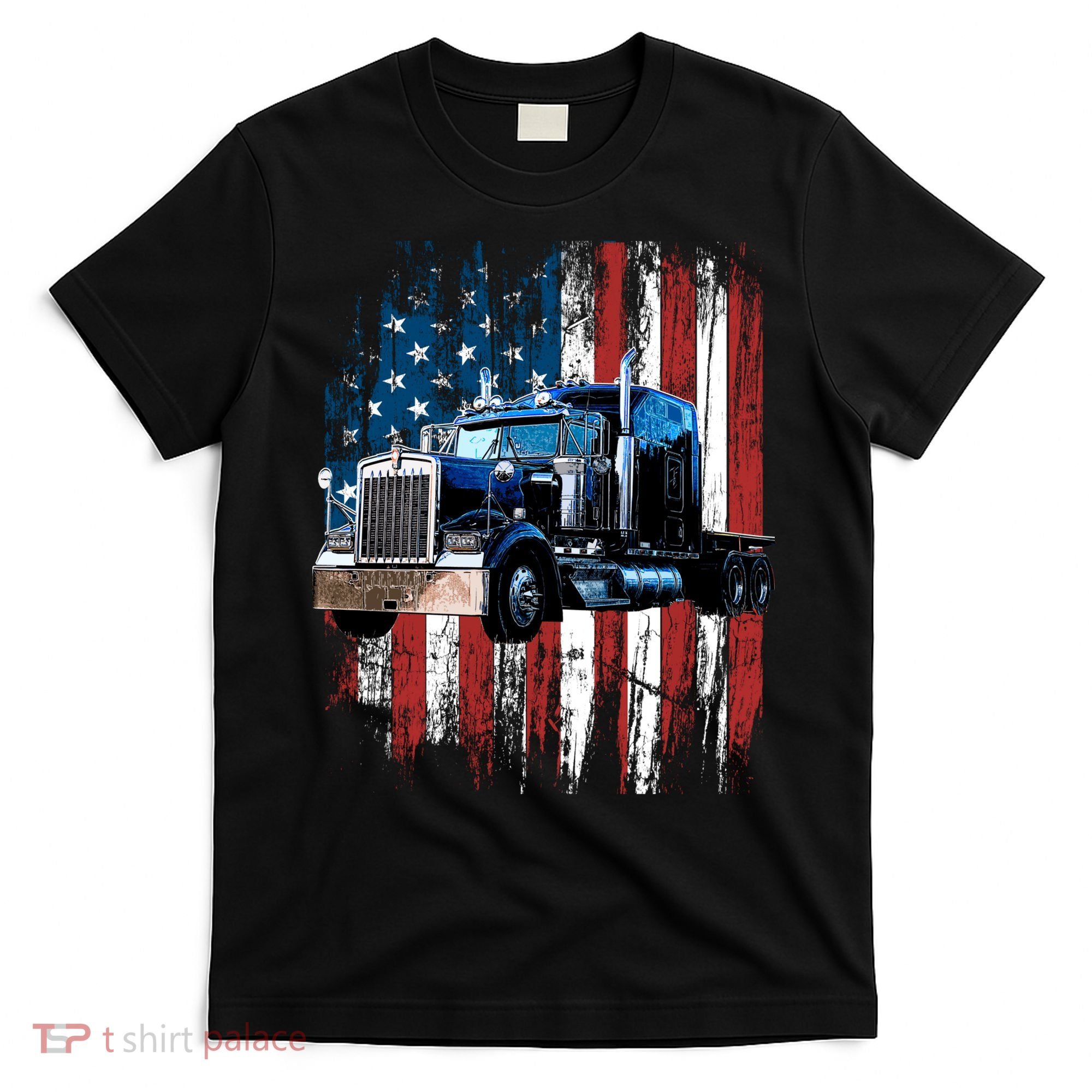 Trucker American Flag Truck Driver Hoodie Truck Driver Gift T-Shirt
