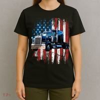 Trucker American Flag Truck Driver Hoodie Truck Driver Gift T-Shirt thumb 4