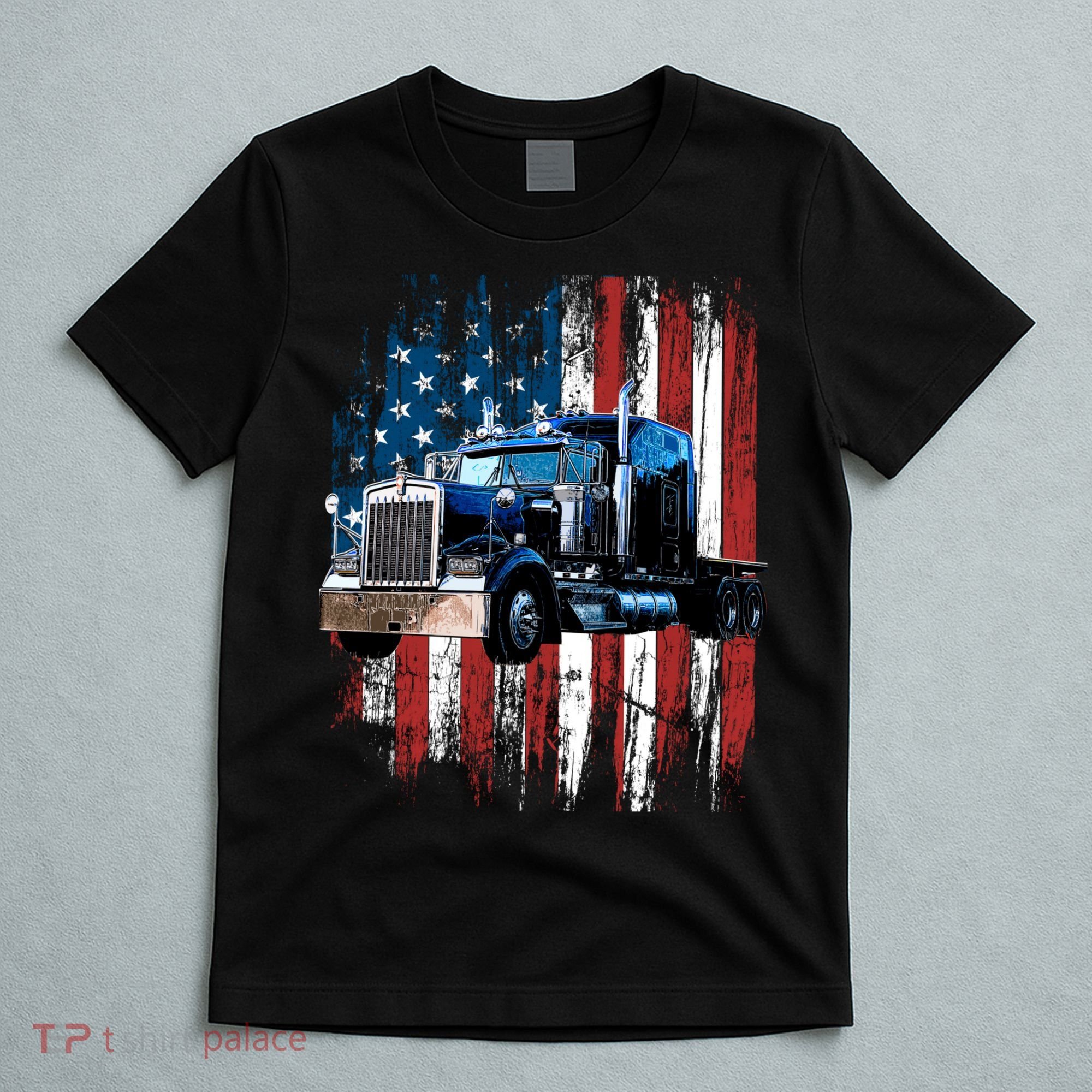 Trucker American Flag Truck Driver Hoodie Truck Driver Gift T-Shirt