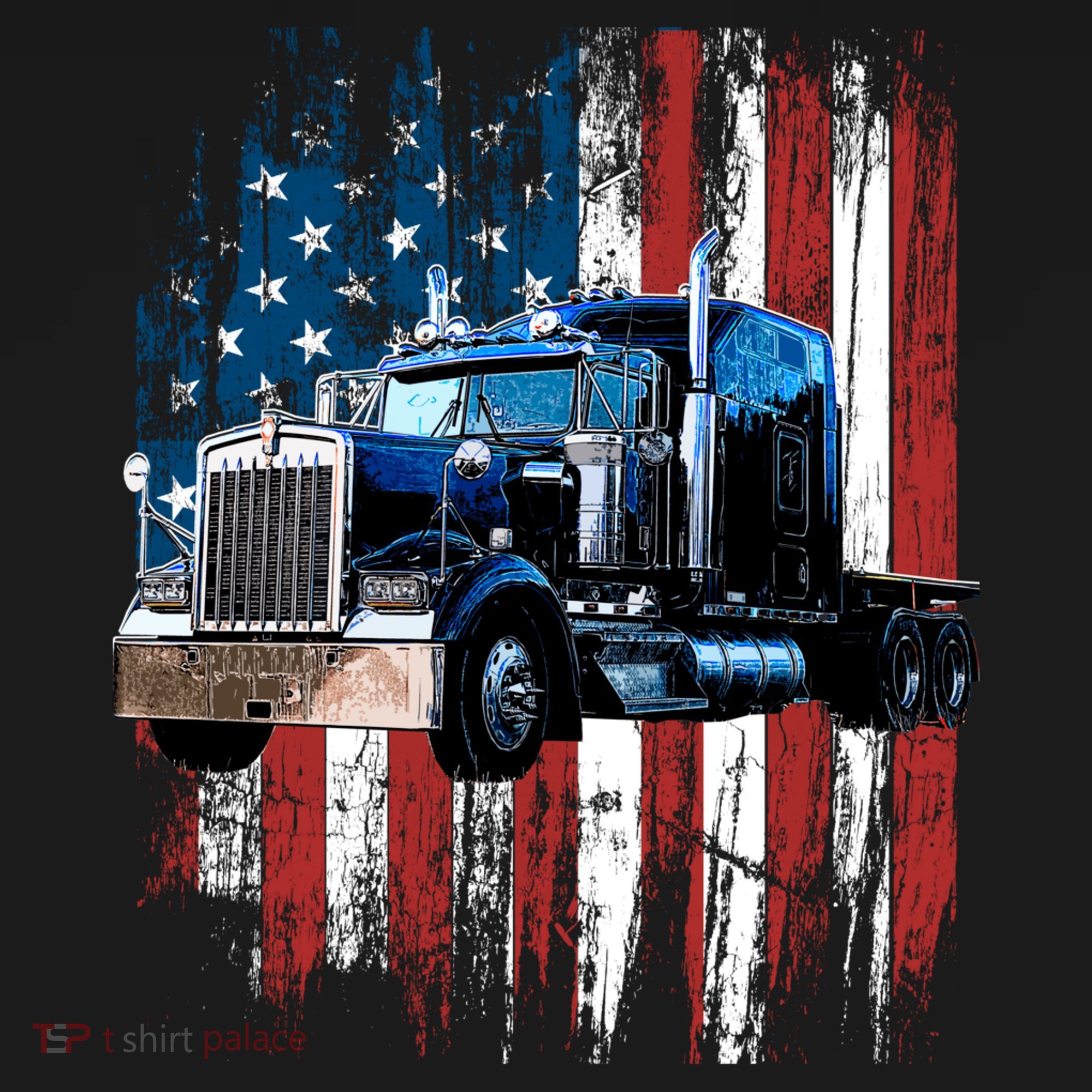 Trucker American Flag Truck Driver Hoodie Truck Driver Gift T-Shirt