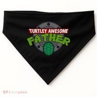 Turtley Awesome Father Awesome Fathers Day USA-Made Doggie Bandana thumb 0