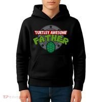 Turtley Awesome Father Awesome Fathers Day Kids Hoodie thumb 4