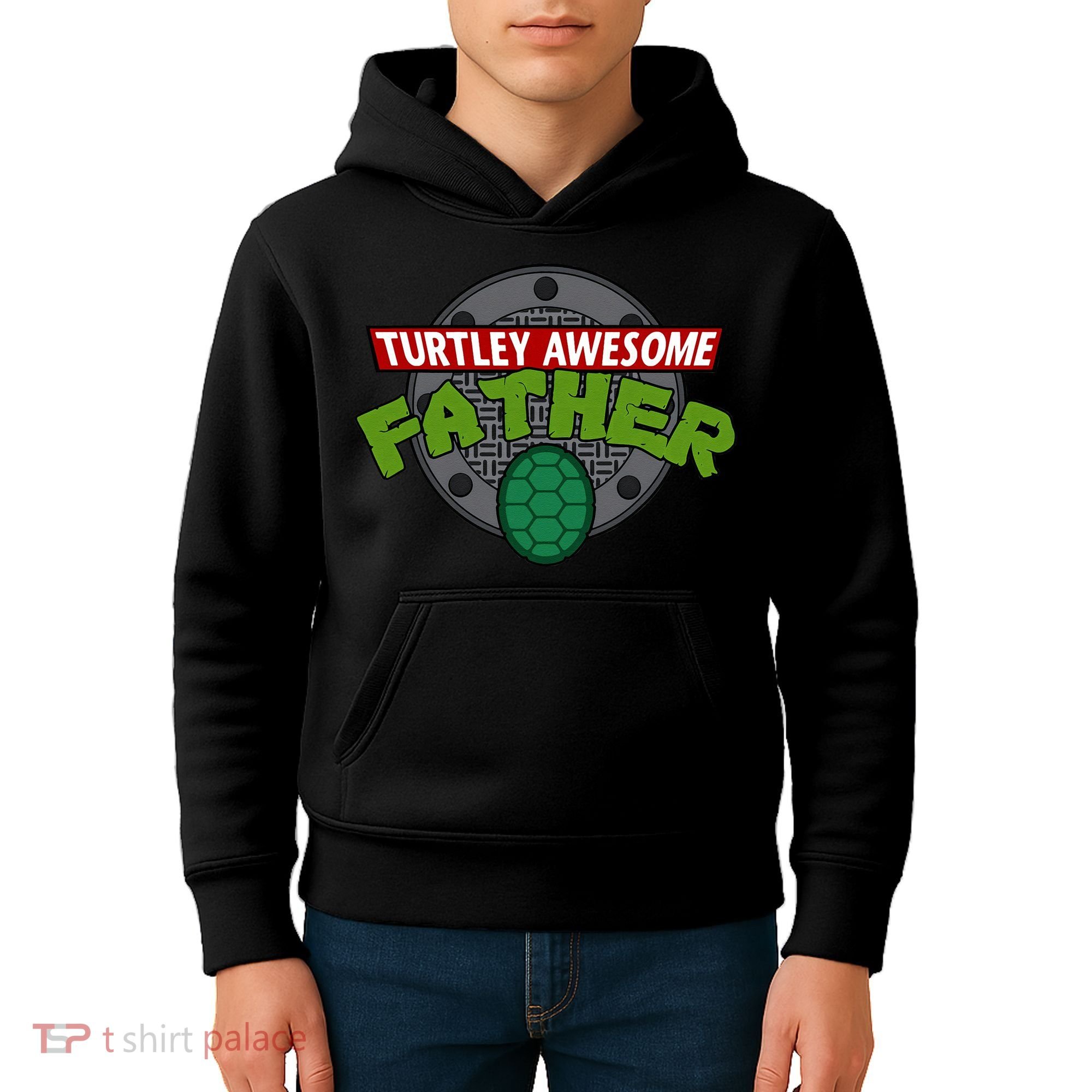 Turtley Awesome Father Awesome Fathers Day Kids Hoodie
