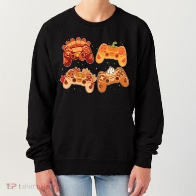Thanksgiving Autumn Fall Video Game Controllers Women's Sweatshirt