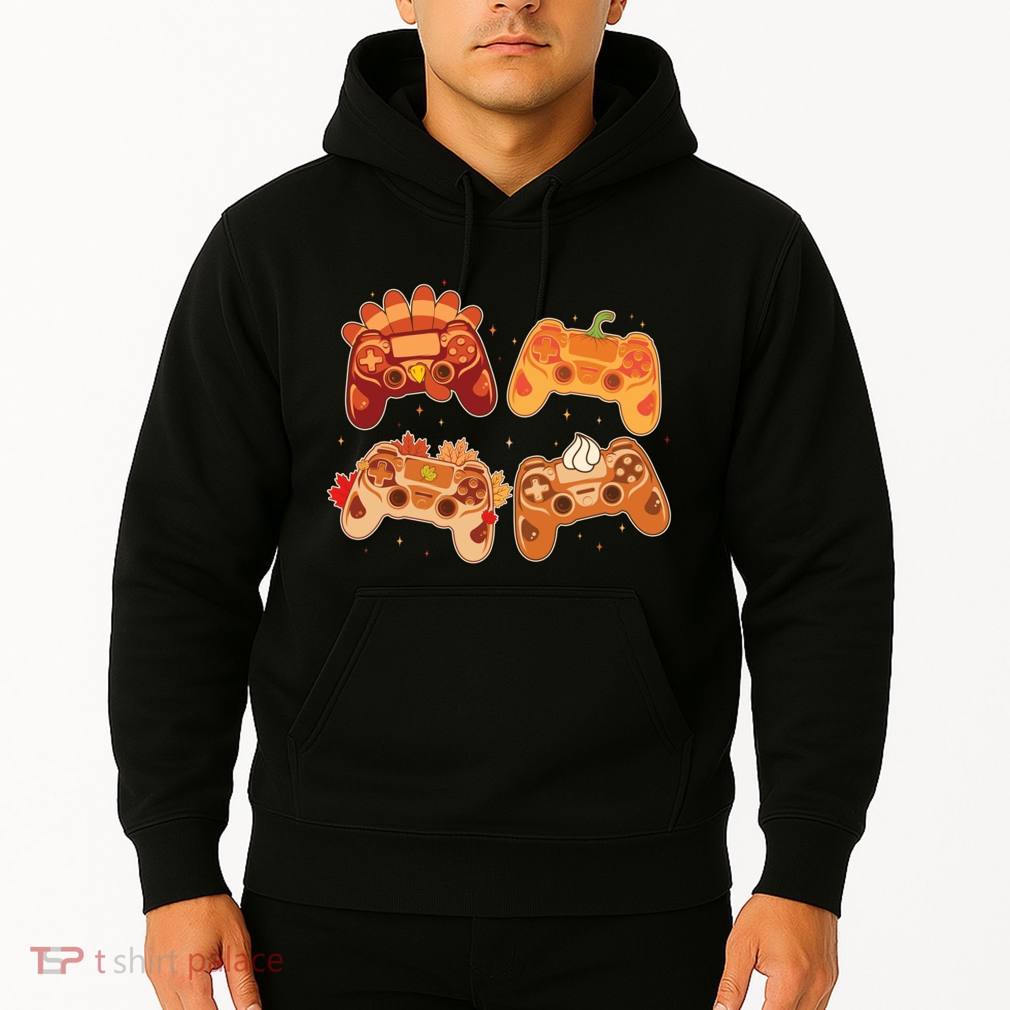 Thanksgiving Autumn Fall Video Game Controllers Hoodie