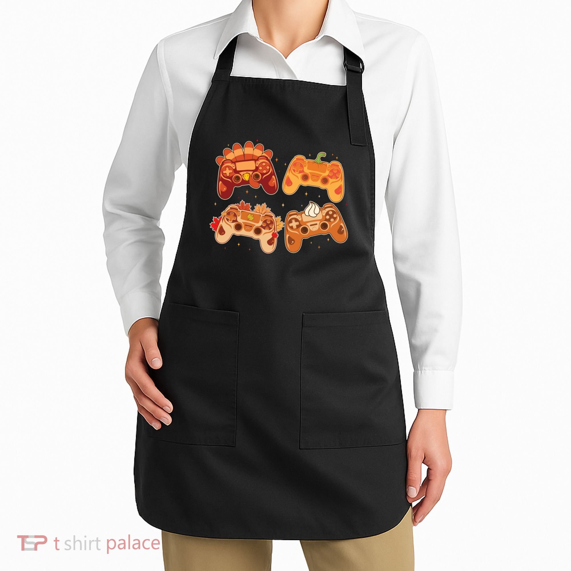 Thanksgiving Autumn Fall Video Game Controllers Apron