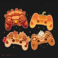 Thanksgiving Autumn Fall Video Game Controllers Bucket Hat thumb 4